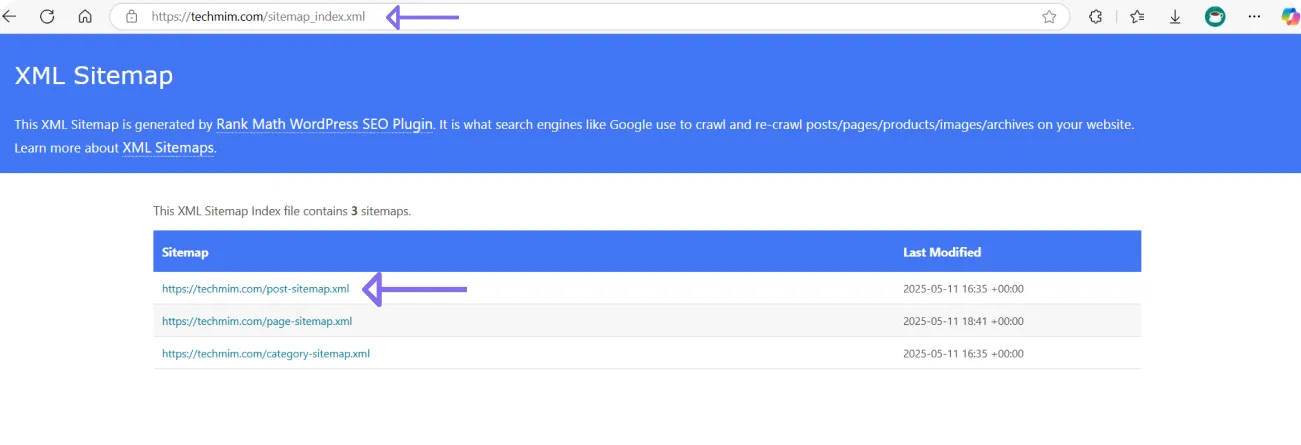 Identify your sitemap URL